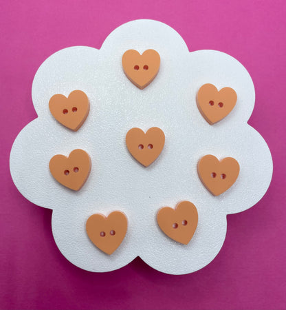 Sweet Pastel Orange Fizz Buttons (round, heart and flower)