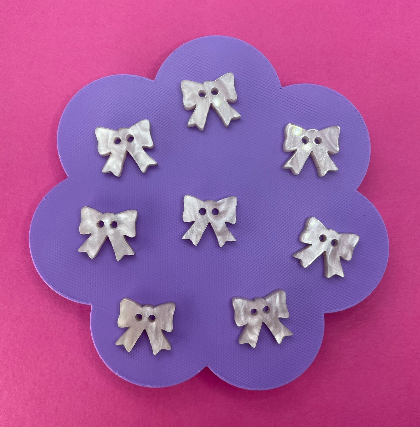 Baby Pink Pearl Bow Buttons