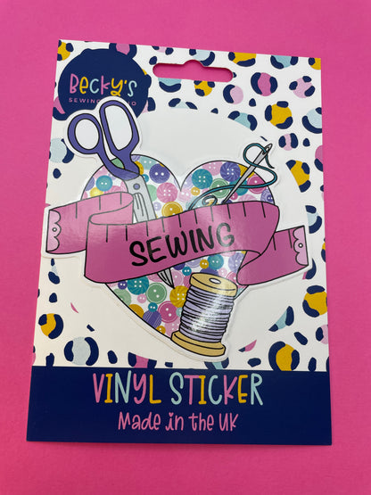 Sewing vinyl sticker