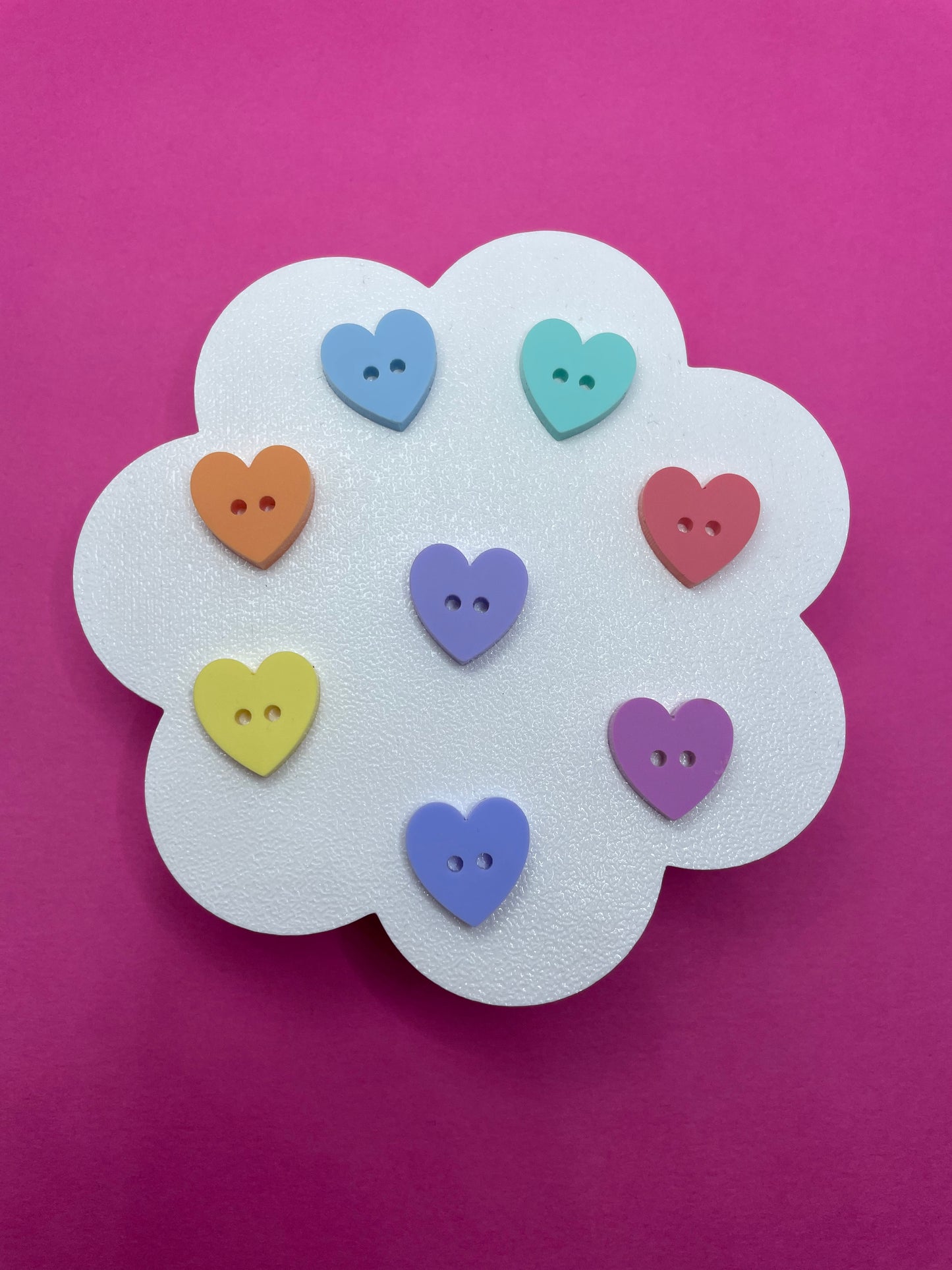 Rainbow Mix Heart Buttons