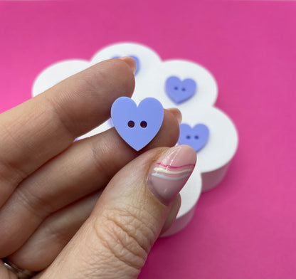 Sweet Pastel Bubblegum Blue Buttons (round, heart and flower)