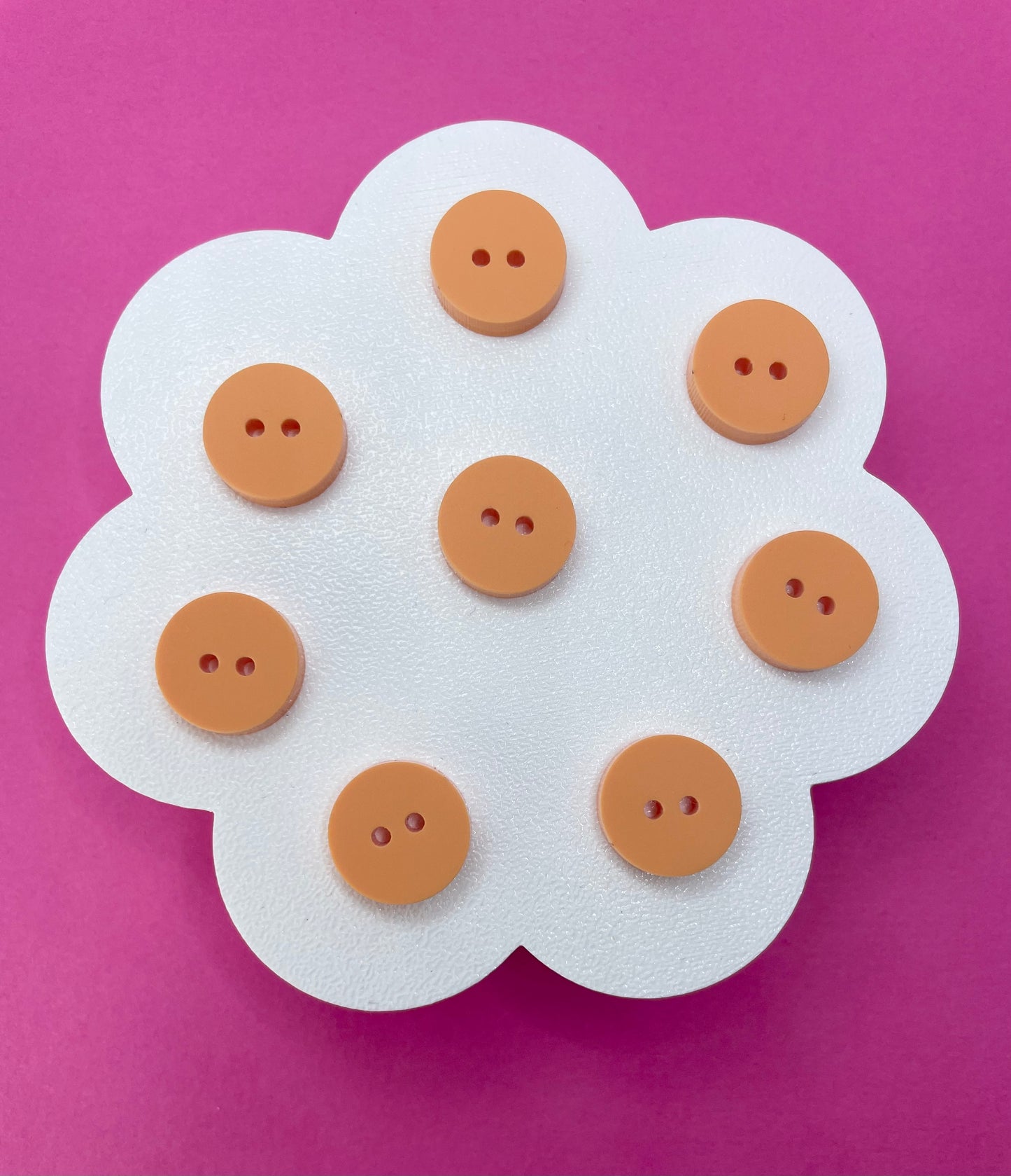 Sweet Pastel Orange Fizz Buttons (round, heart and flower)