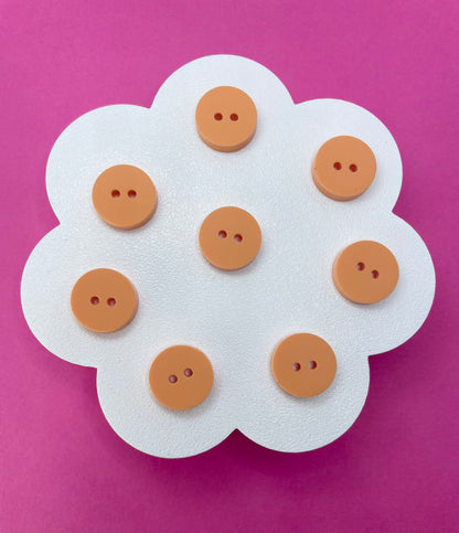 Sweet Pastel Orange Fizz Buttons (round, heart and flower)