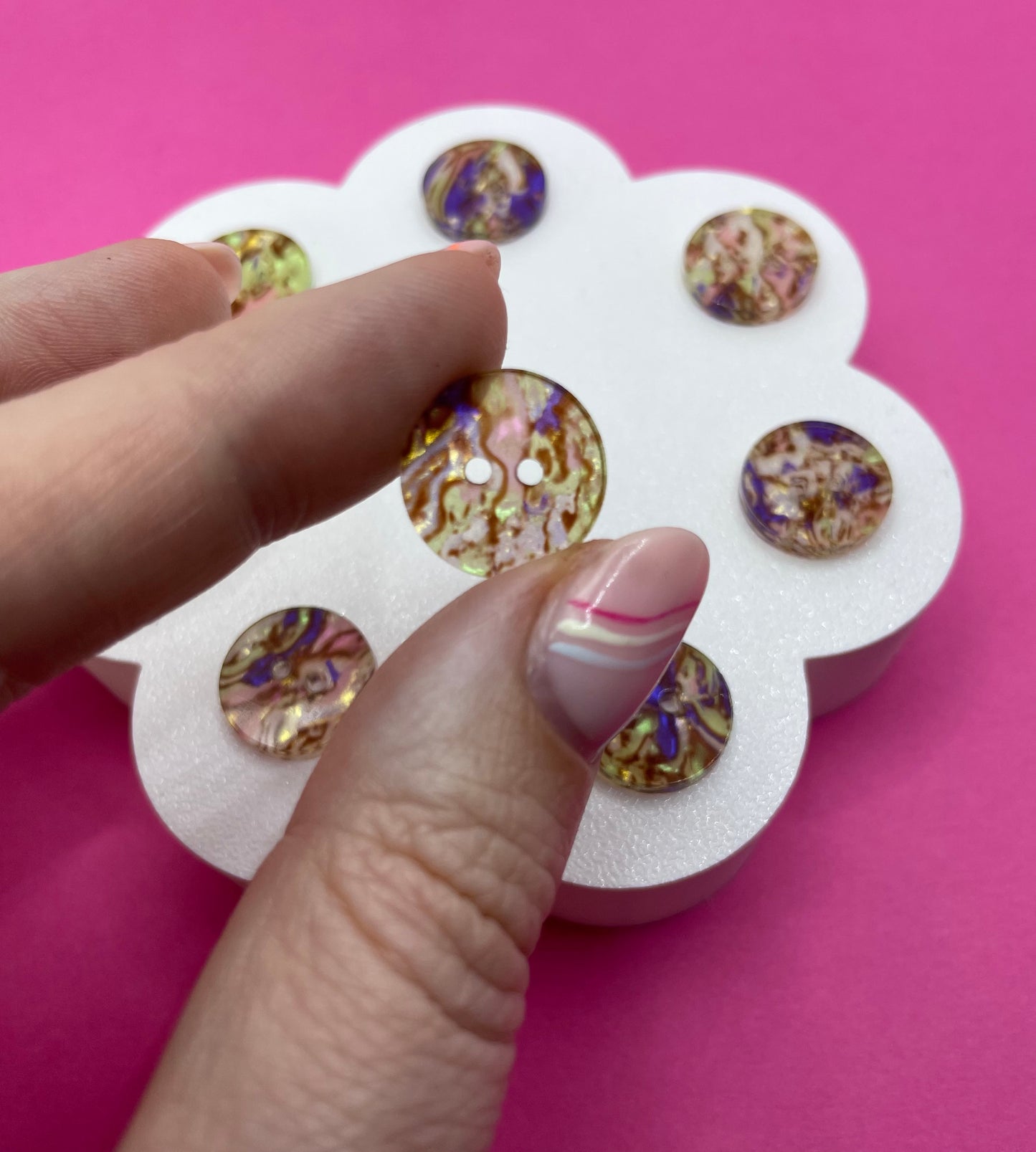 Abalone Shell Button- Pink