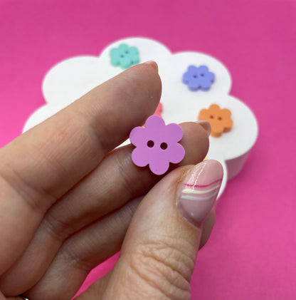 Rainbow Mix Flower Buttons