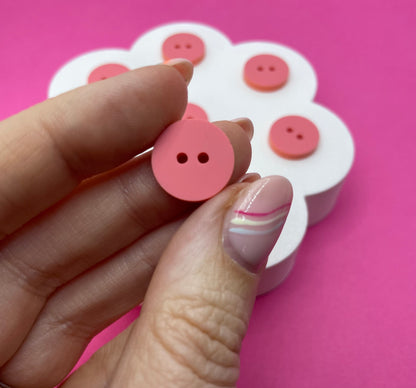 Sweet Pastel Raspberry Sherbert Buttons (round, heart and flower)