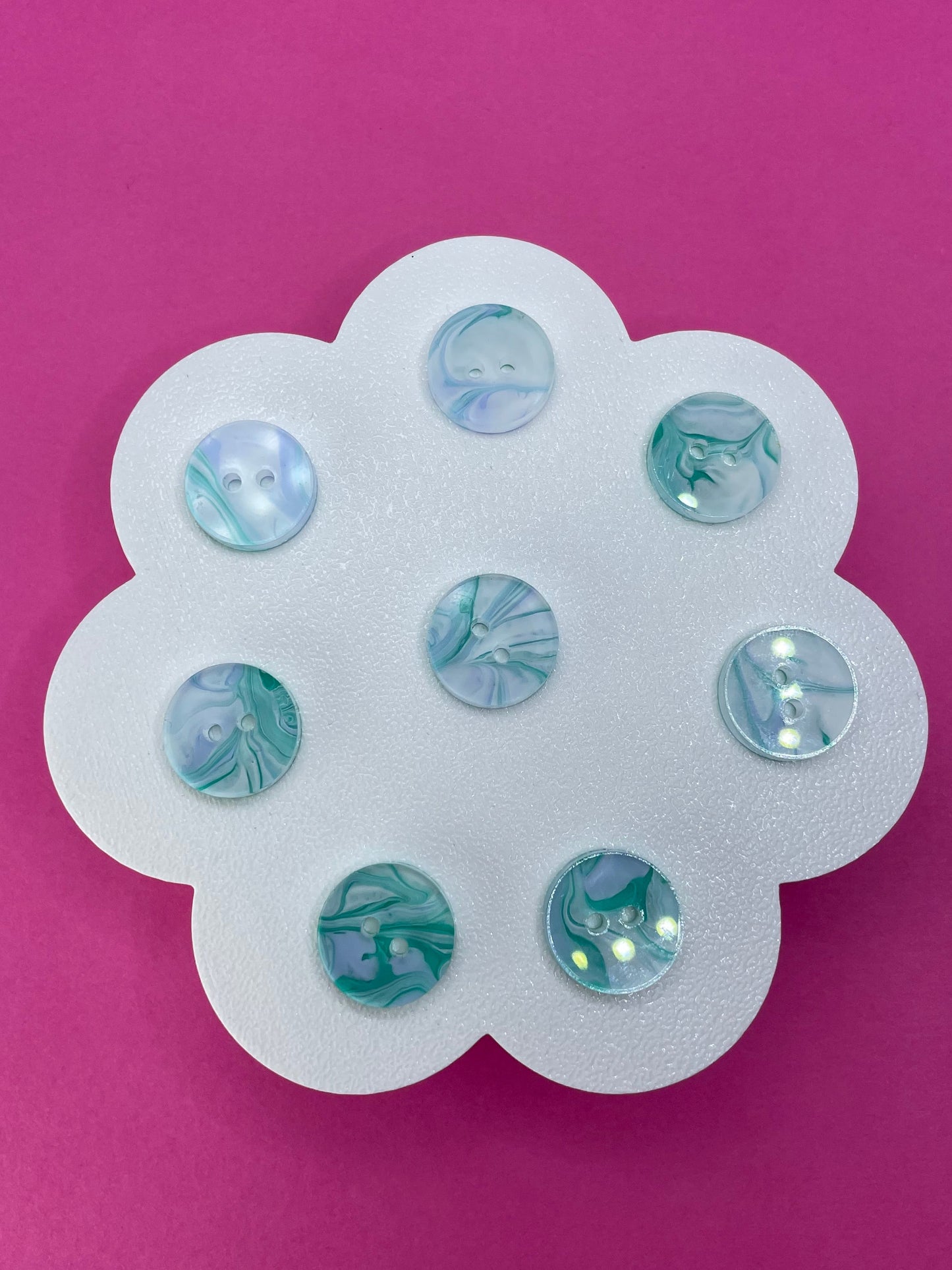 Inky Marble Buttons- Minty Swirl