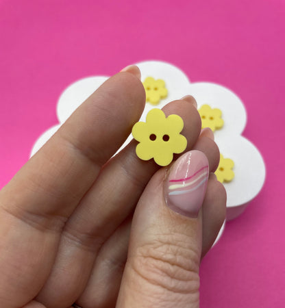 Sweet Pastel Lemon BonBon Buttons (round, heart and flower)