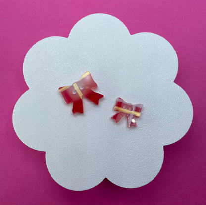 Red Tartan Bow Buttons