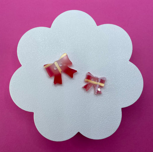 Red Tartan Bow Buttons