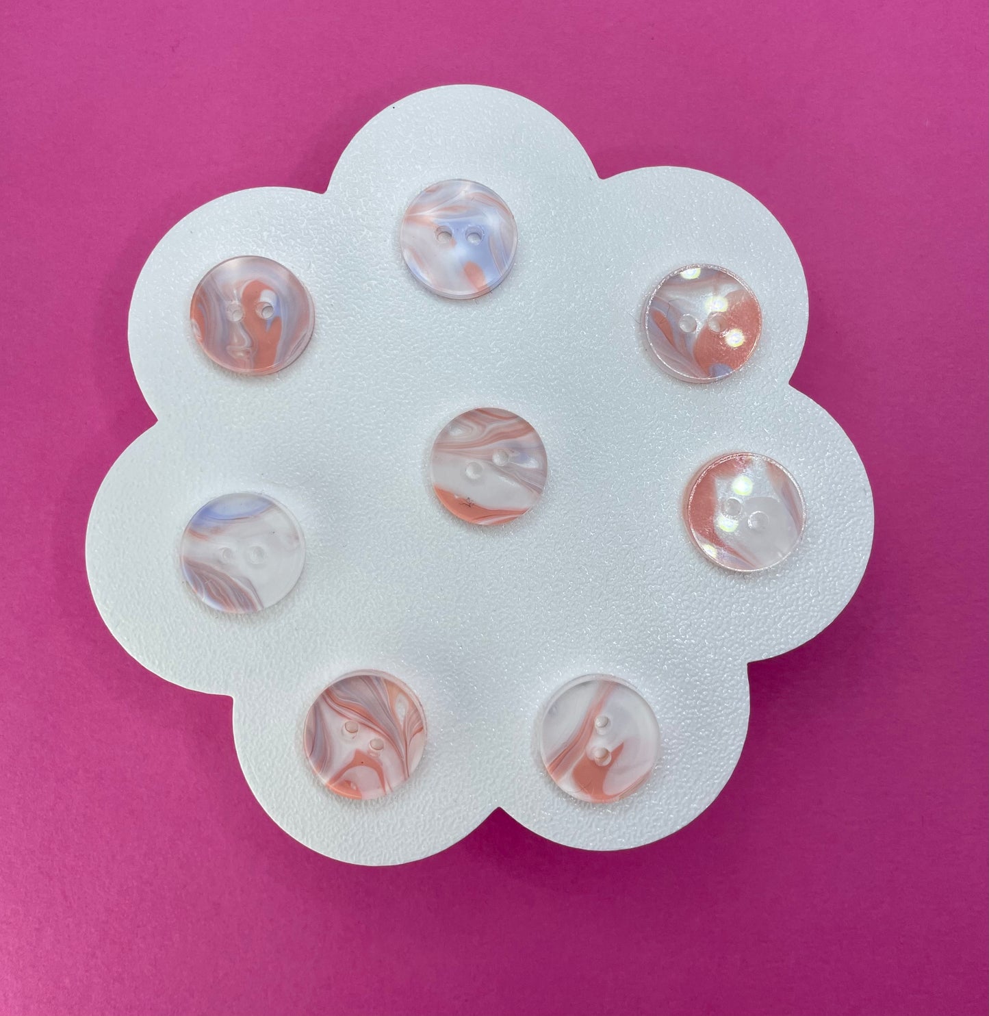 Inky Marble Buttons- Peach Melba