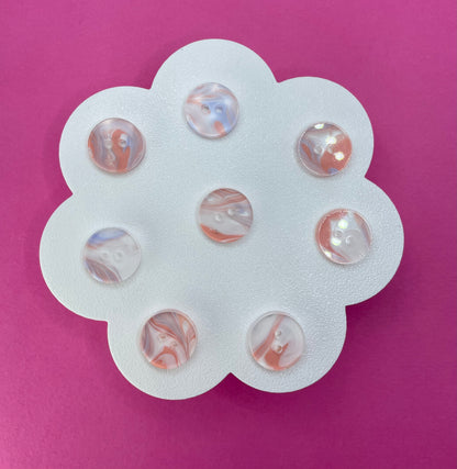 Inky Marble Buttons- Peach Melba