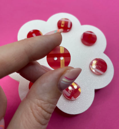 Red Tartan Buttons
