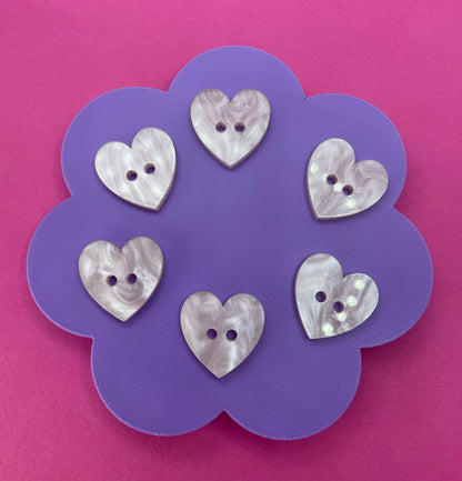 Baby Pink Heart Pearl Buttons