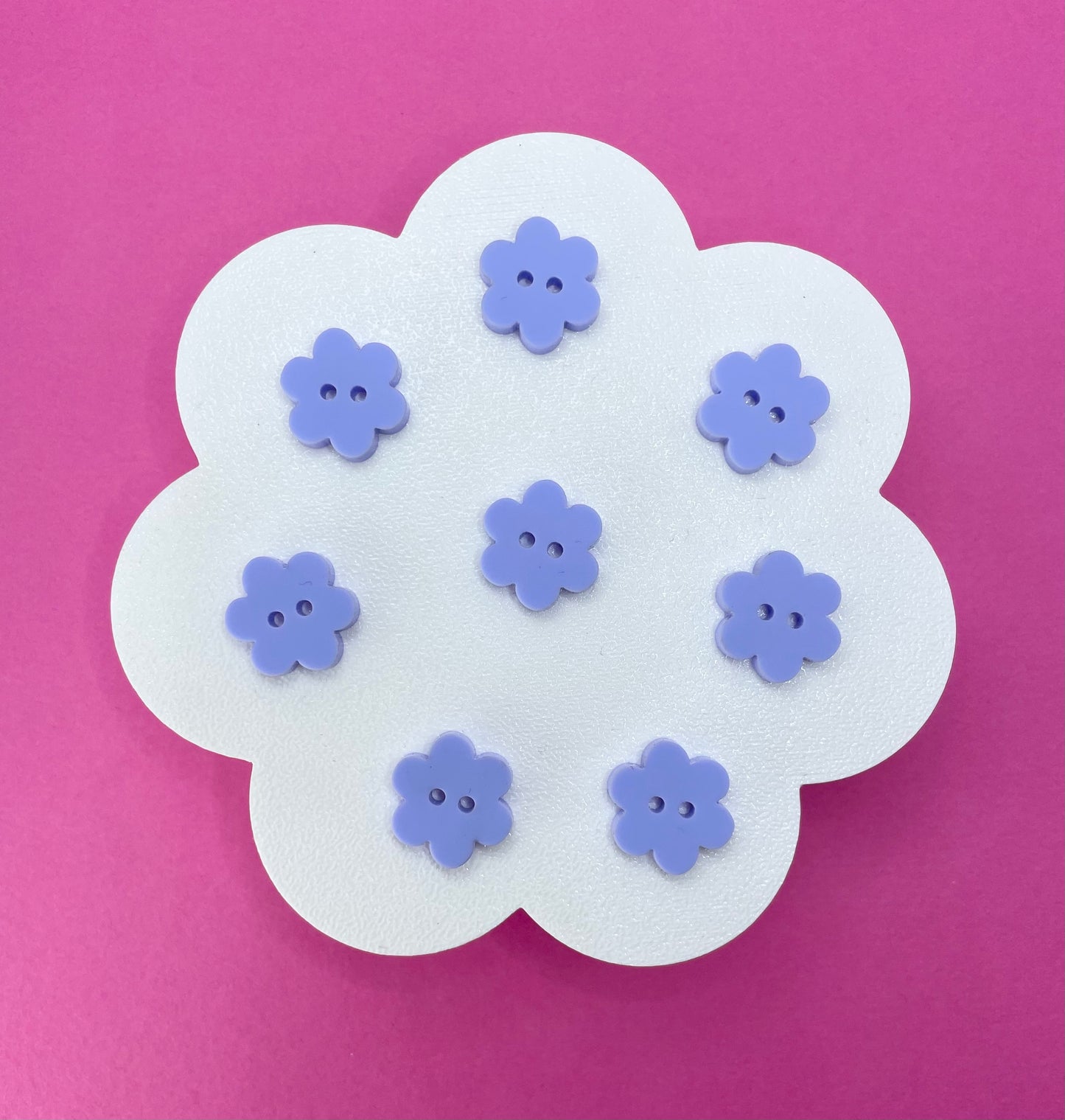 Sweet Pastel Bubblegum Blue Buttons (round, heart and flower)