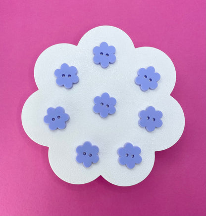 Sweet Pastel Bubblegum Blue Buttons (round, heart and flower)