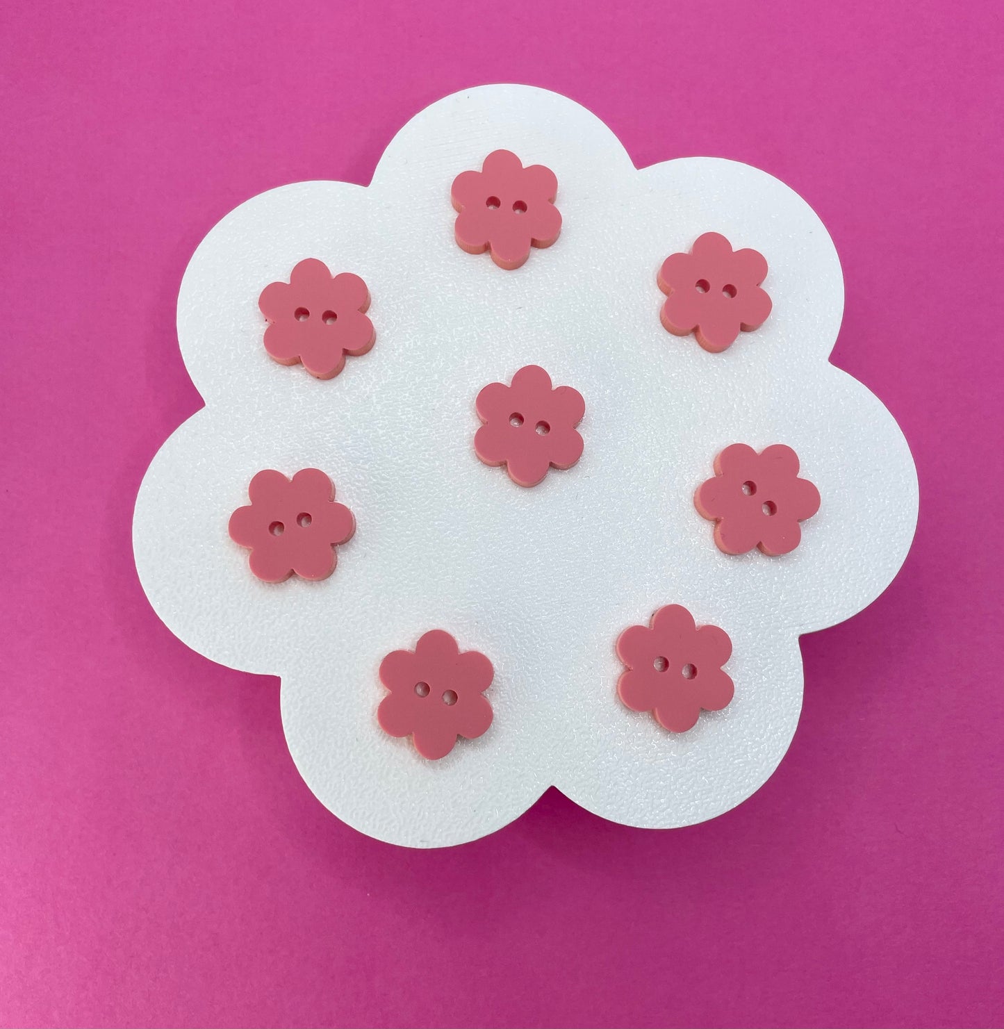 Sweet Pastel Raspberry Sherbert Buttons (round, heart and flower)