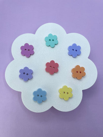 Rainbow Mix Flower Buttons