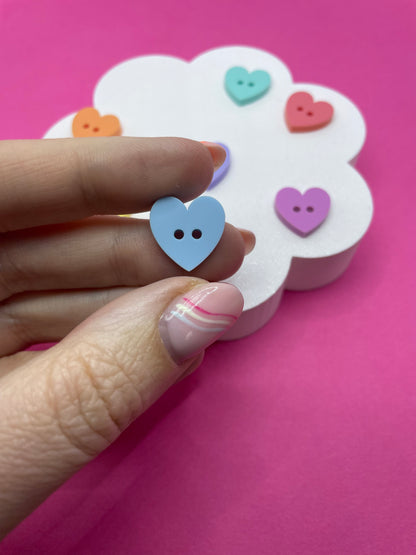 Rainbow Mix Heart Buttons