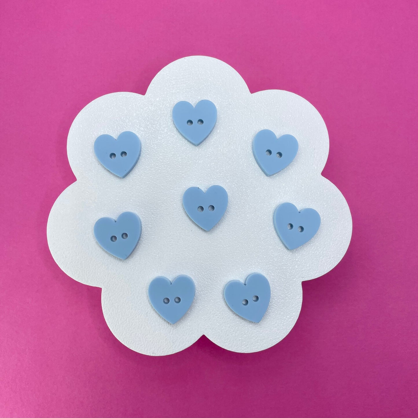 Sweet Pastel Candy Floss Blue Buttons (round, heart and flower)