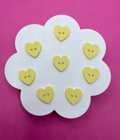 Sweet Pastel Lemon BonBon Buttons (round, heart and flower)