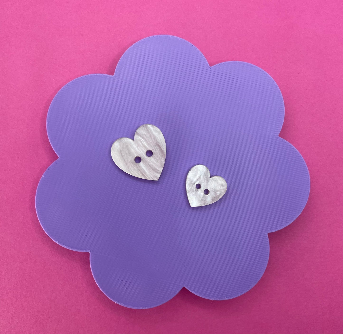 Baby Pink Heart Pearl Buttons