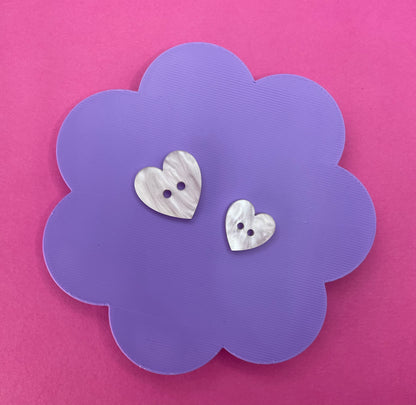 Baby Pink Heart Pearl Buttons