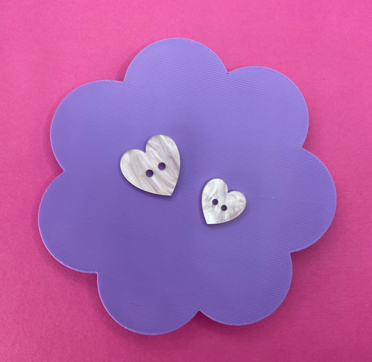 Baby Pink Heart Pearl Buttons
