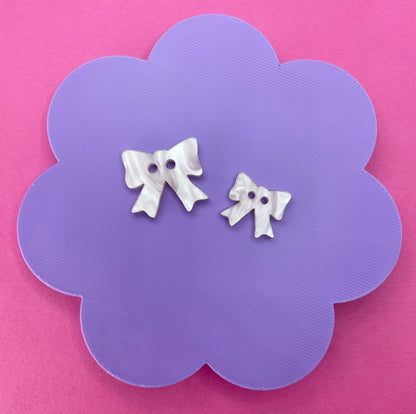 Baby Pink Pearl Bow Buttons