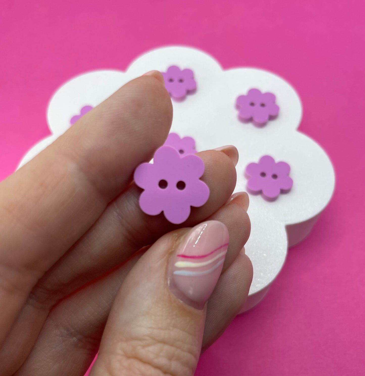 Sweet Pastel Sour Grape Buttons (round, heart and flower)