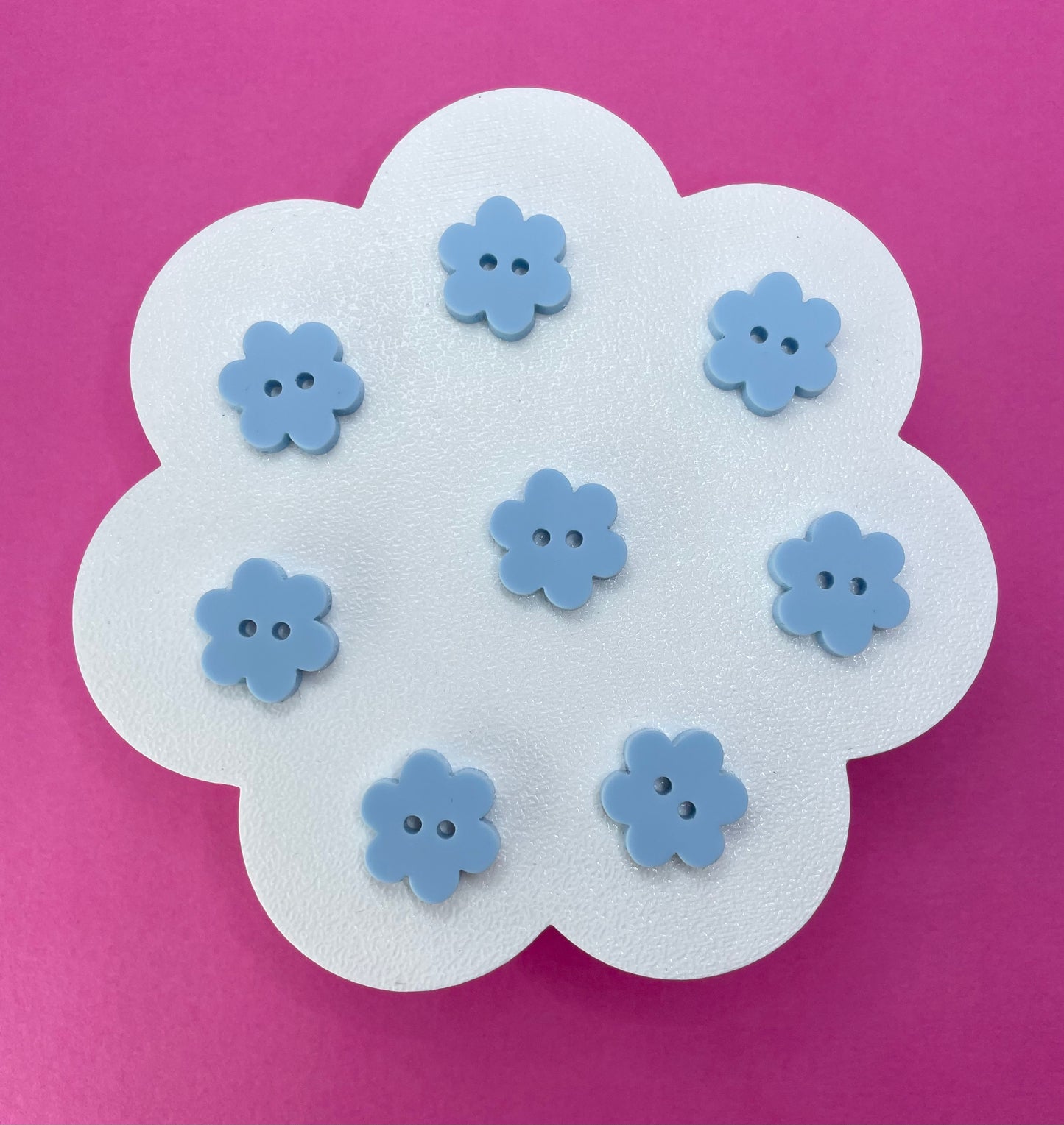 Sweet Pastel Candy Floss Blue Buttons (round, heart and flower)