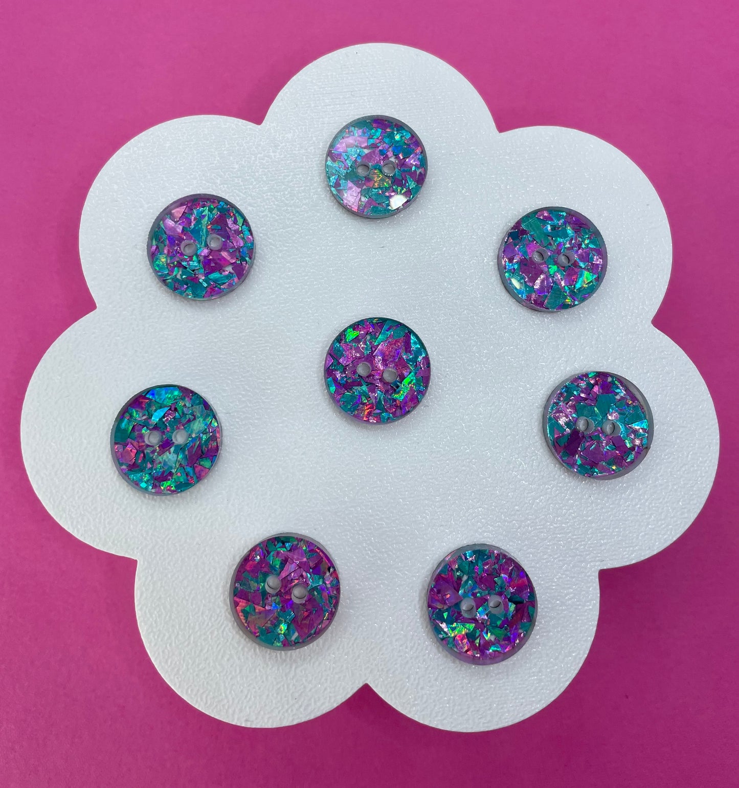 Lilac and Turquoise Confetti Buttons