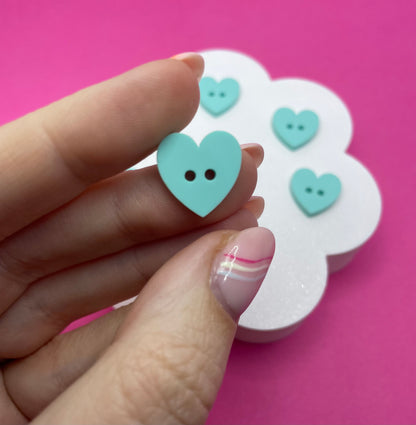 Sweet Pastel Spearmint Green Buttons (round, heart and flower)