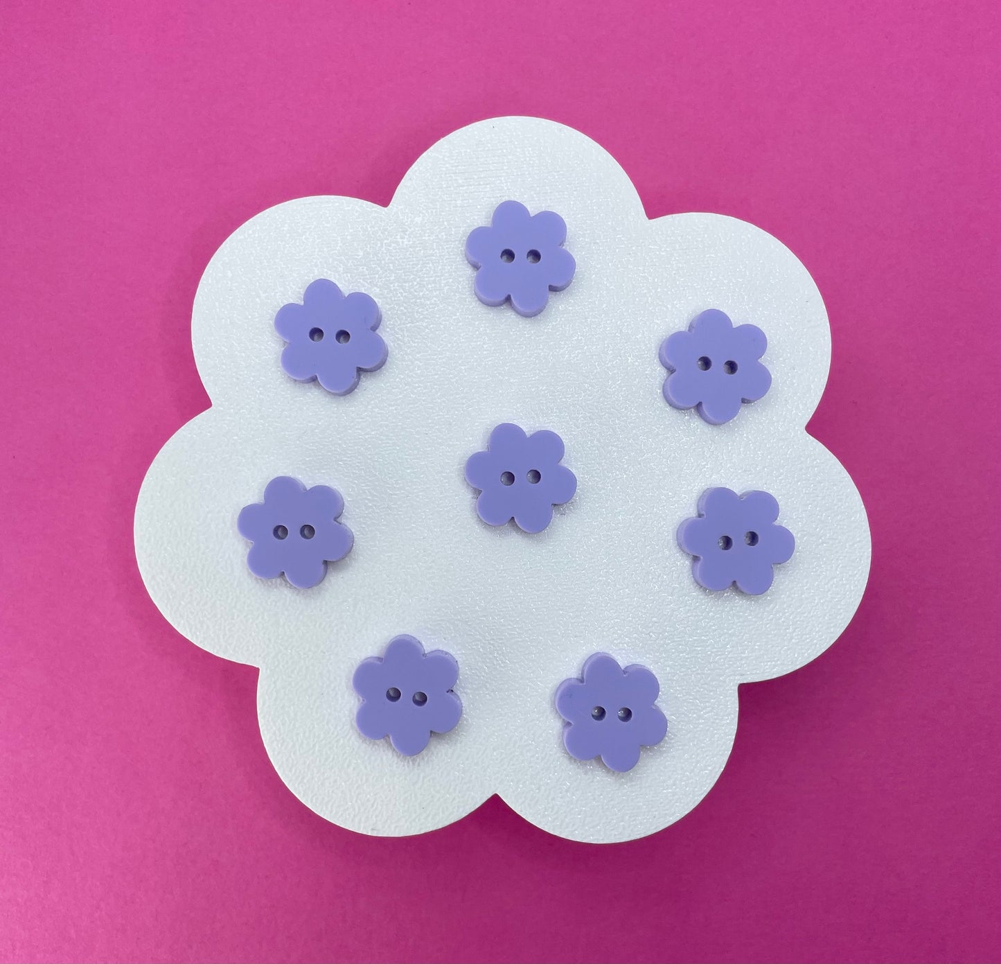 Sweet Pastel Parma Violet Buttons (round, heart and flower)