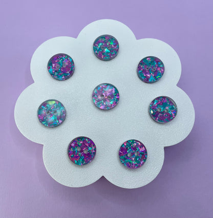 Lilac and Turquoise Confetti Buttons