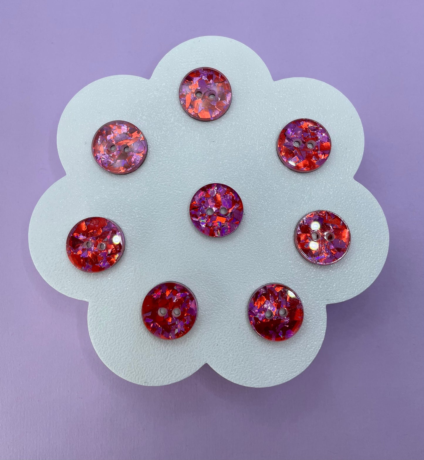 Red and Pink Berry Confetti Buttons