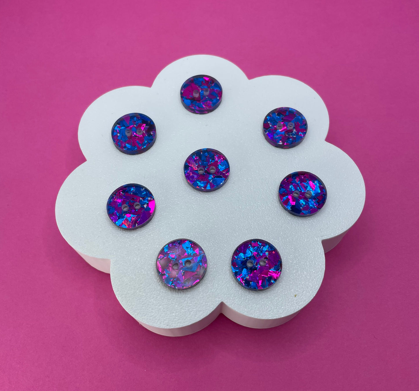 Purple Rainbow Confetti Buttons