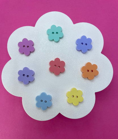 Rainbow Mix Flower Buttons