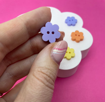 Rainbow Mix Flower Buttons