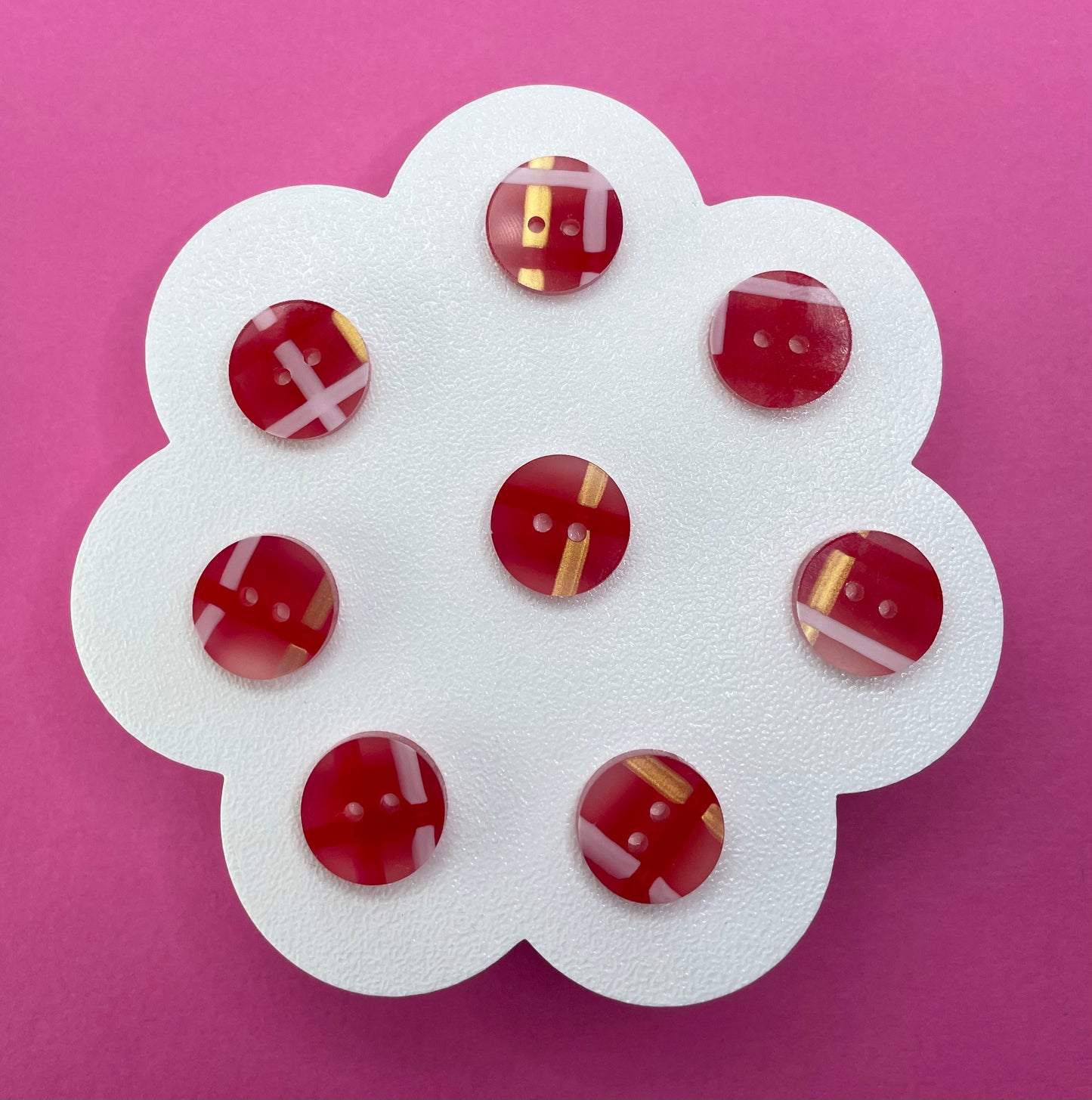 Red Tartan Buttons