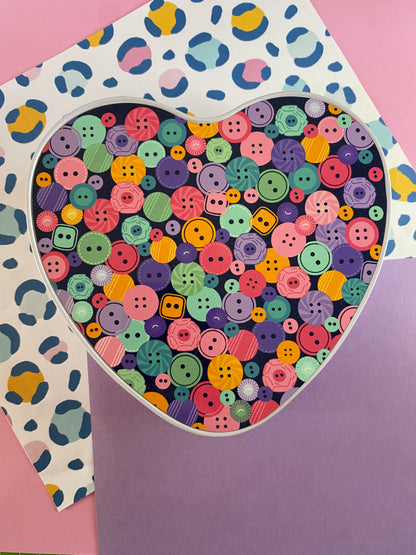 Button Tin- Heart shape