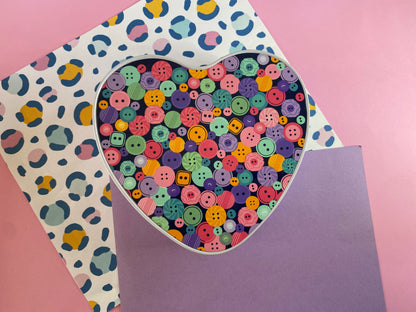 Button Tin- Heart shape
