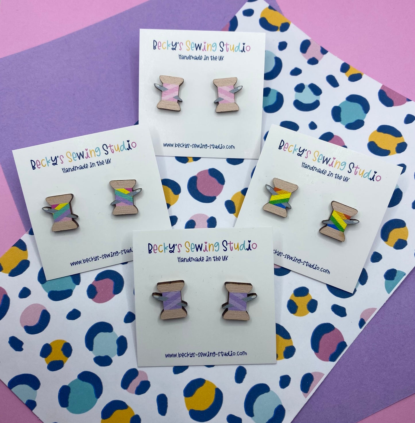 Cotton Reel Stud Earrings