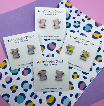 Cotton Reel Stud Earrings