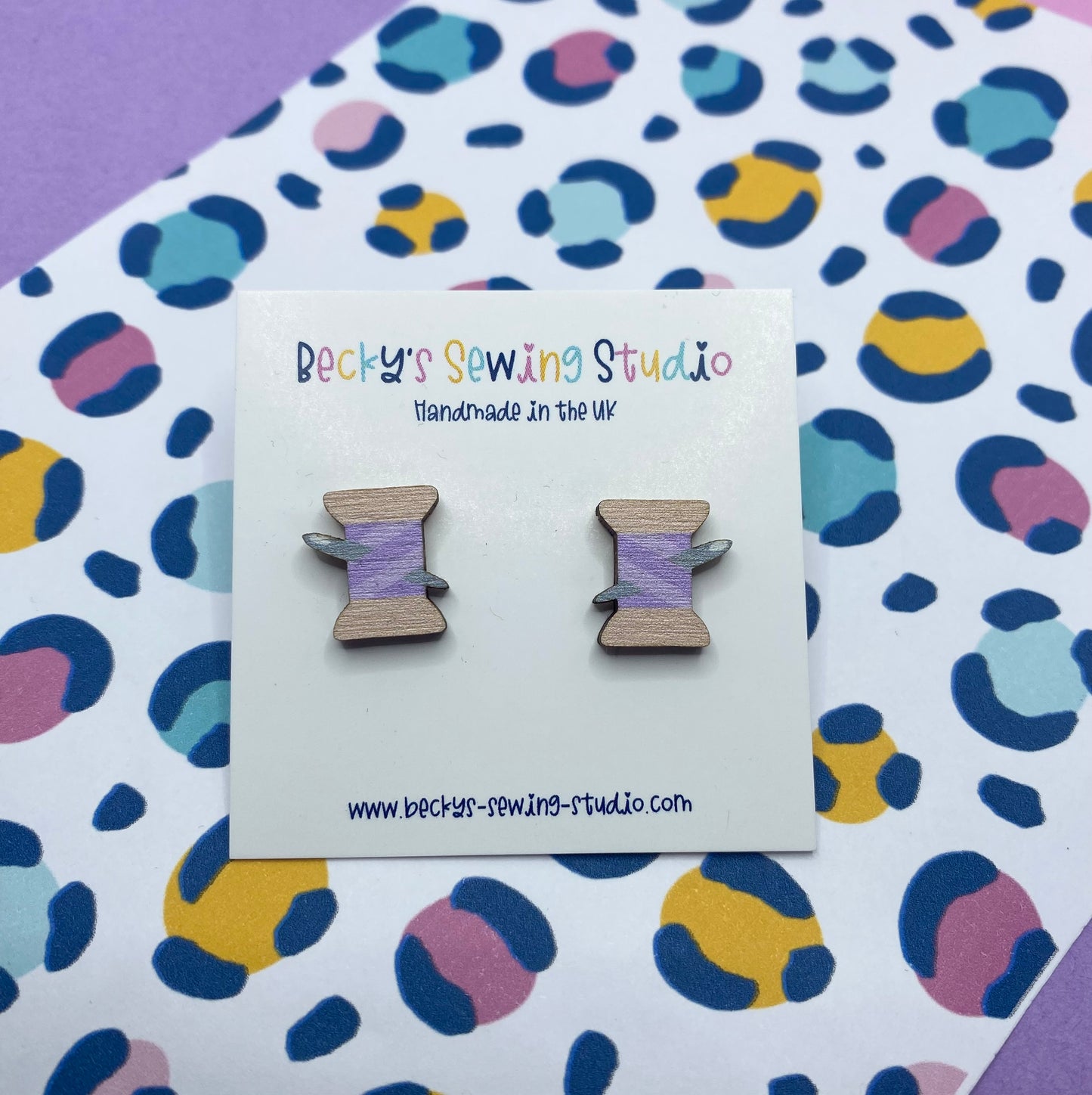 Cotton Reel Stud Earrings