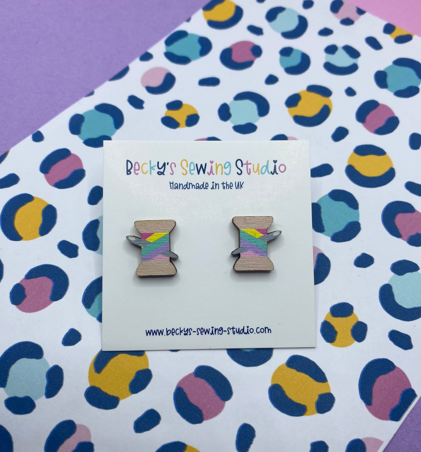 Cotton Reel Stud Earrings