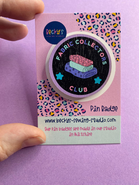Fabric Collectors Club Wooden Pin badge