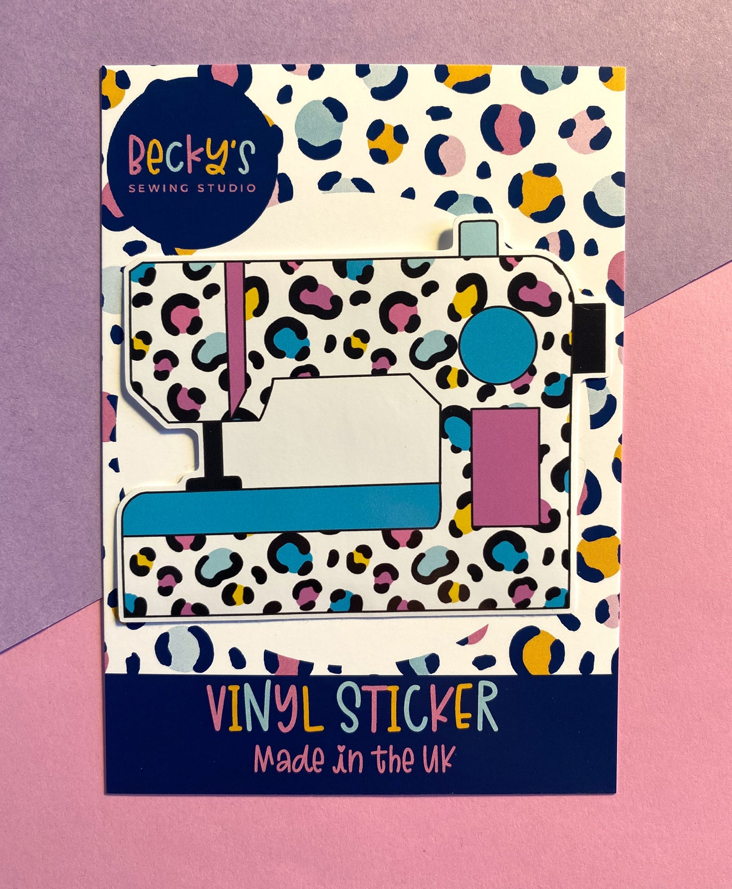 Leopard Sewing Machine vinyl sticker