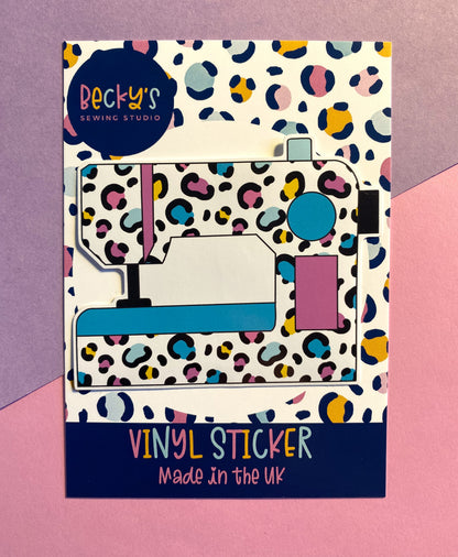 Leopard Sewing Machine vinyl sticker