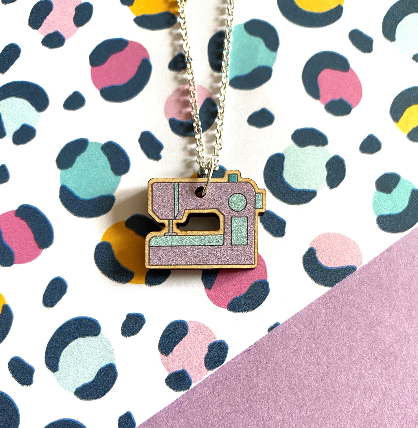 Lilac Sewing Machine Necklace- Statement and Mini